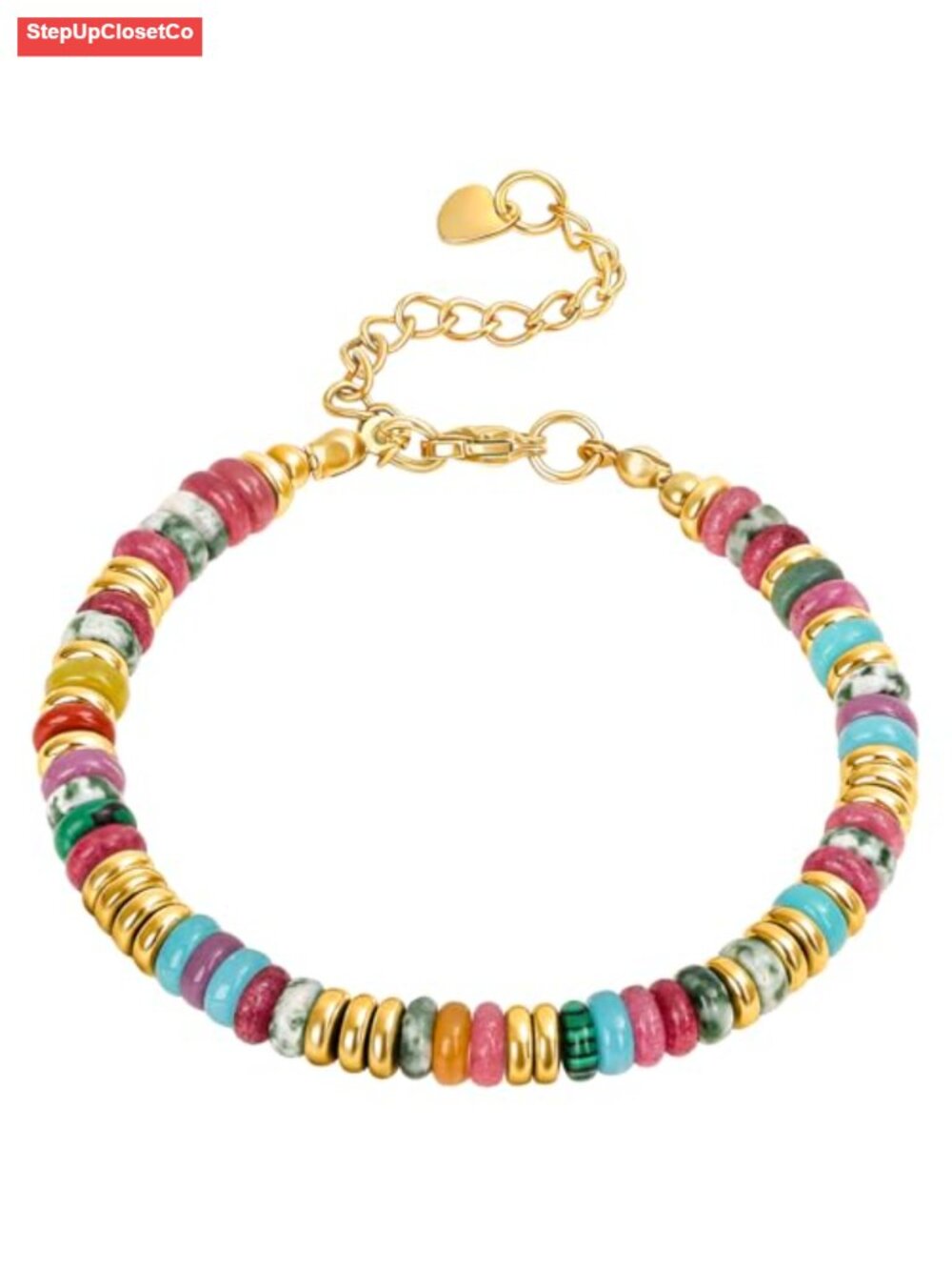 18K Gold Plated Adjustable Stackable Beaded Bracelets for Women Teen Girls